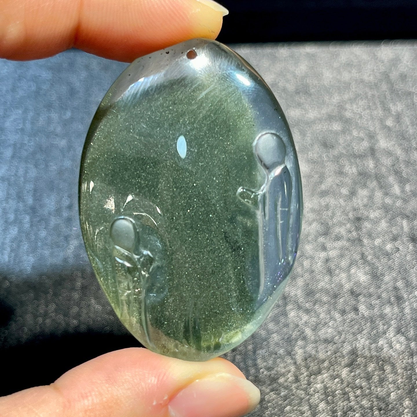 Natural Green Ghost Buddha Statue Pendant