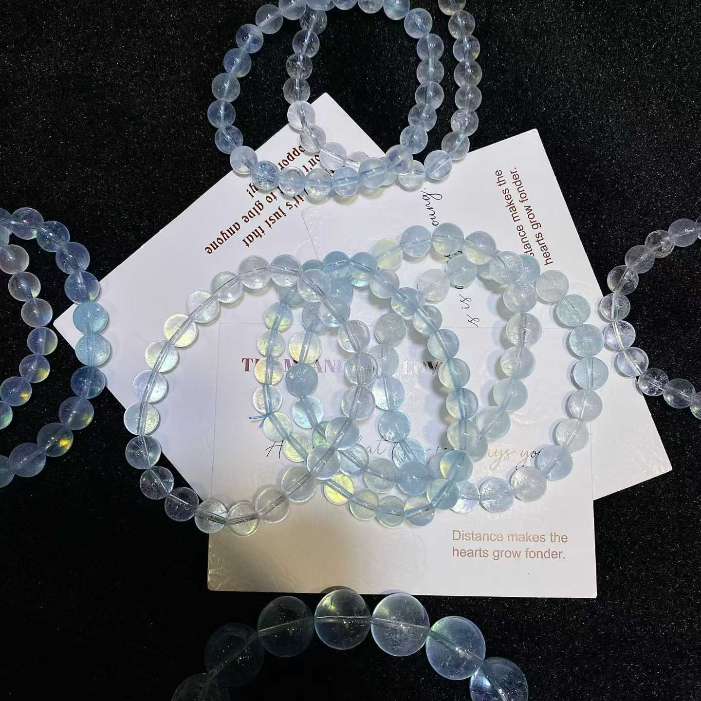 Glacier Blue and Sea Blue Sapphire Beaded Bracelet