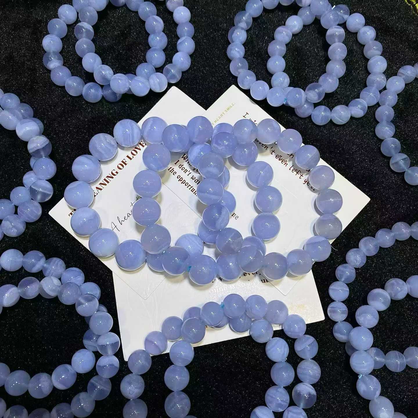 Blue Vein Agate Bead Necklace