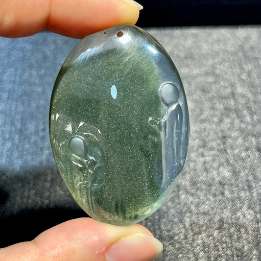 Natural Green Ghost Buddha Statue Pendant