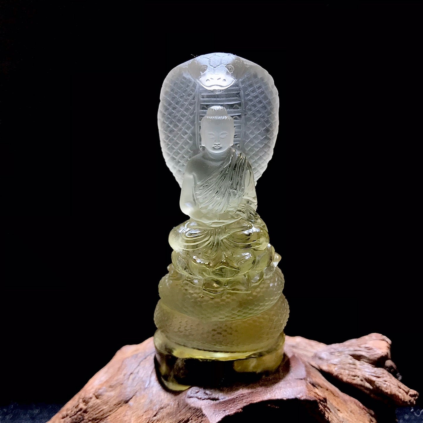 Jade Crystal Snake God Blessing Figurine